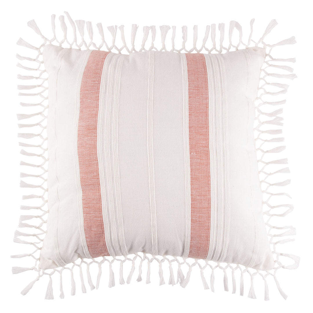 Nathan Striped Woven Square Throw Pillow C&F Home Color: Rust