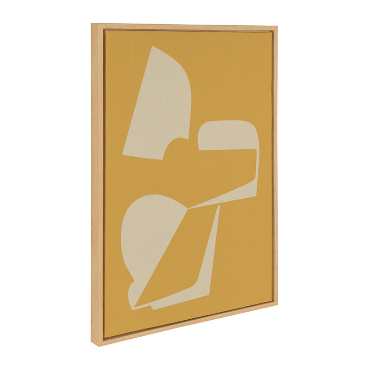 Red Barrel Studio® Sylvie Eye Catching Sleek Abstract 3 Yellow And Tan Framed Canvas By The Creative Bunch Studio Ivy Bronx