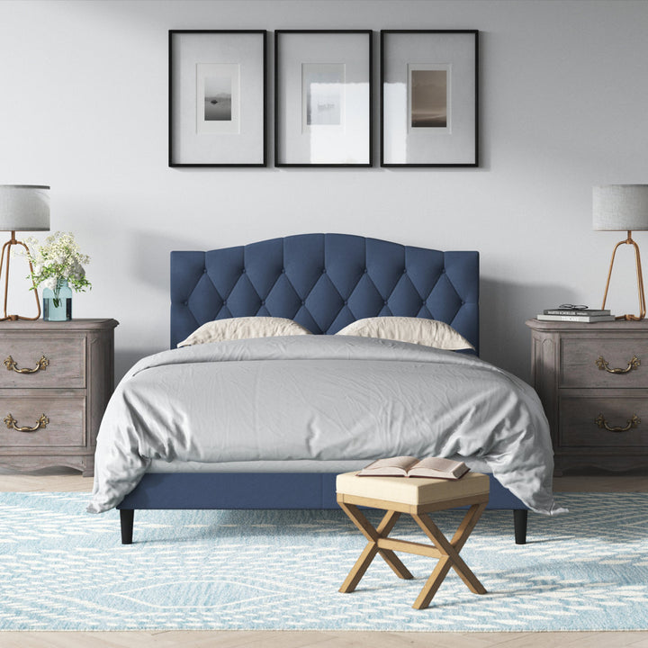 Arnette Tufted Upholstered Low Profile Platform Bed Andover Mills™ Color: Denim Blue Size: Full / Double