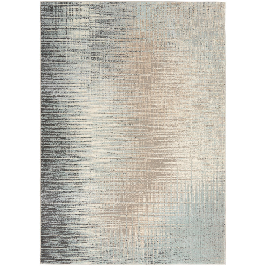 Kylan Abstract Teal/Gray/Beige Area Rug Steelside™ Rug Size: Rectangle 5'3" x 7'3"