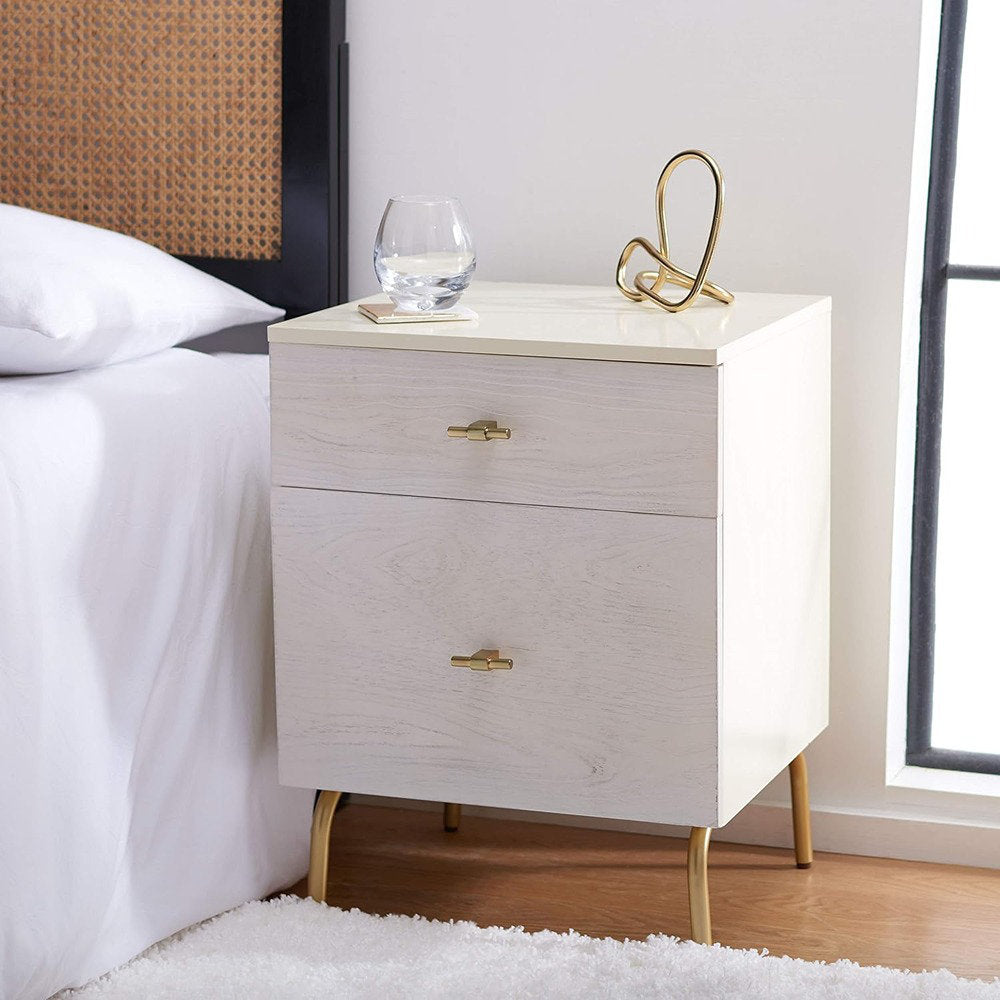 Linaris 2 - Drawer Nightstand Ivy Bronx Color: Cream/White Washed