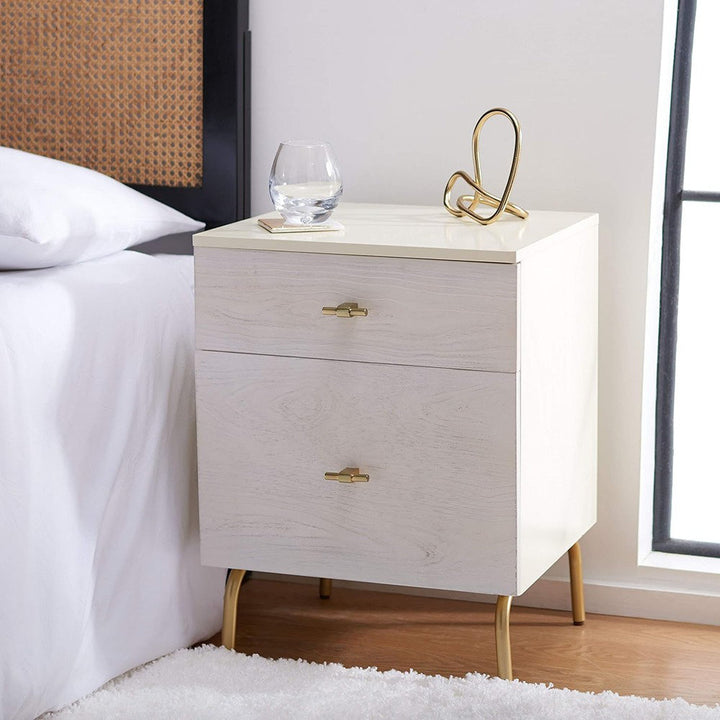 Linaris 2 - Drawer Nightstand Ivy Bronx Color: Cream/White Washed