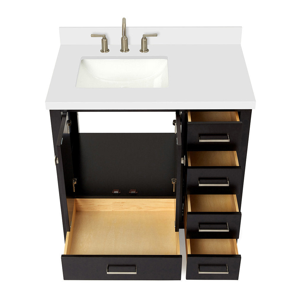 Amariani 37" Single Bathroom Vanity Set Latitude Run® Base Finish: Espresso, Hardware Finish: Satin Nickel