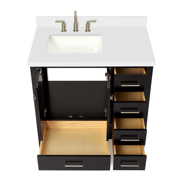 Amariani 37" Single Bathroom Vanity Set Latitude Run® Base Finish: Espresso, Hardware Finish: Satin Nickel