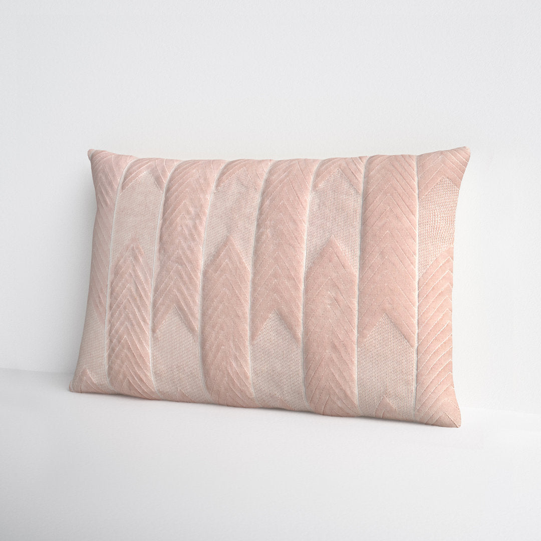 Floretta 100% Cotton Lumbar Rectangular Pillow Joss & Main Color: Blush Size: 16" H x 24" W