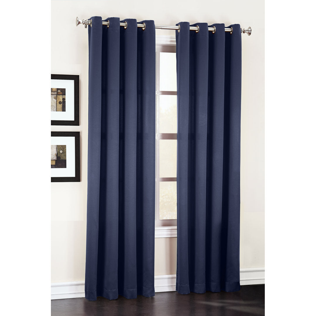 Wayfair Basics Room Darkening Grommet Curtain Panel Wayfair Basics® Curtain Color: Navy Size per Panel: 40" W x 63" L