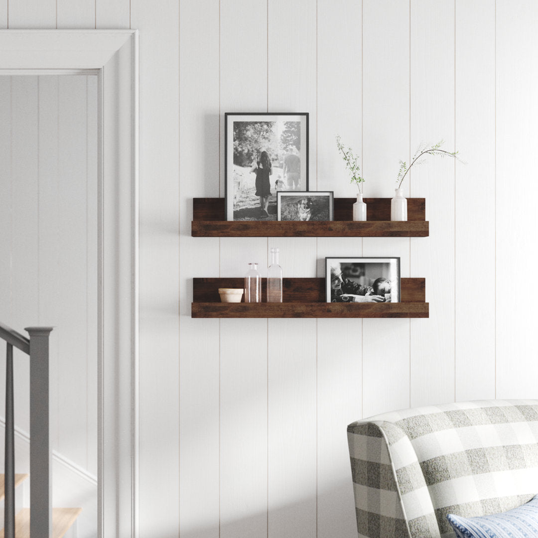 Dominique Alder Solid Wood Floating Shelf (Set of 2) Birch Lane™
