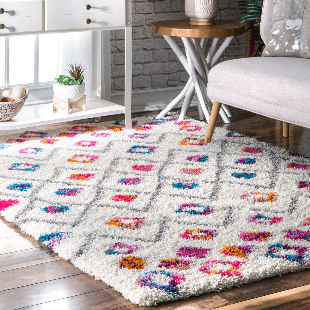 Abramson Bohemian Diamond Trellis Shag Pink/Ivory Rug Mack & Milo™ Rug Size: Rectangle 7'10" x 10'