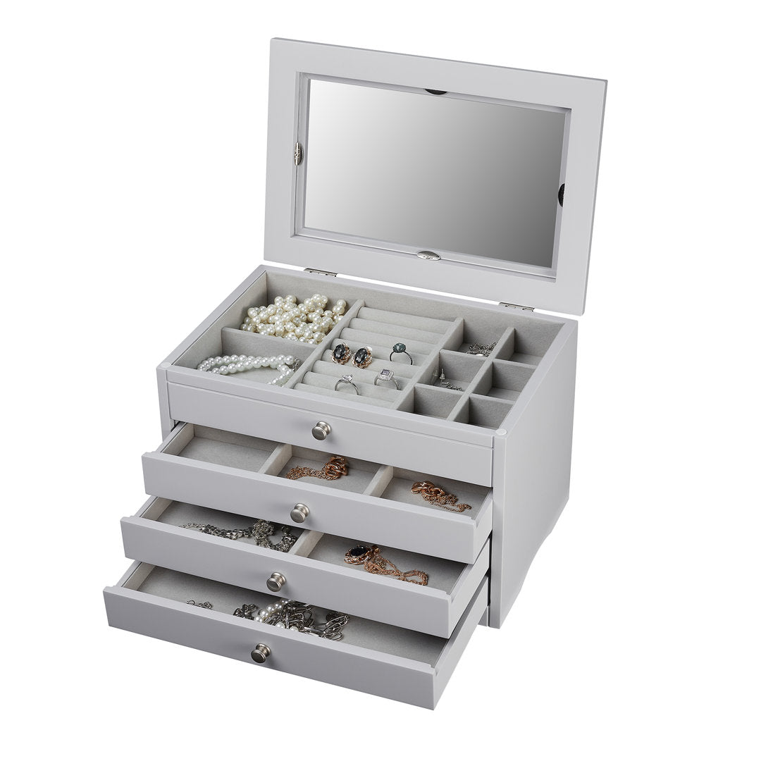 Elegant Jewelry Box Charlton Home® Finish: Gray