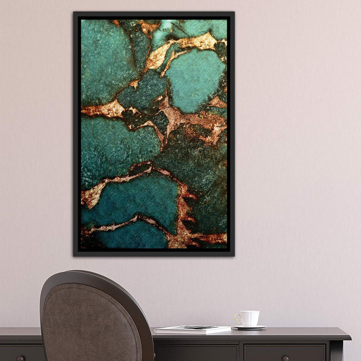Emerald' - Painting Print East Urban Home Size: 26" H x 18" W x 1.5" D Format: Distressed Black Frame