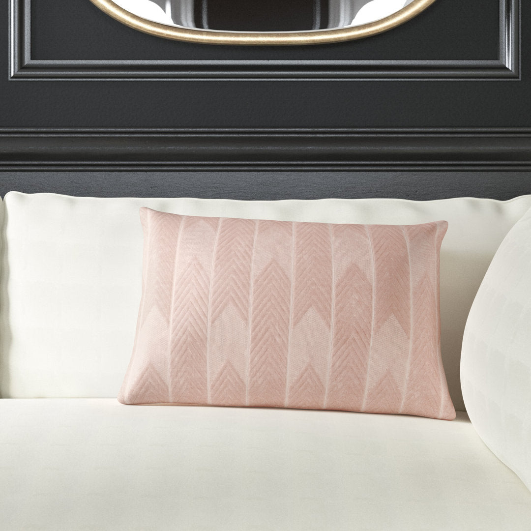 Floretta 100% Cotton Lumbar Rectangular Pillow Joss & Main Color: Blush Size: 16" H x 24" W