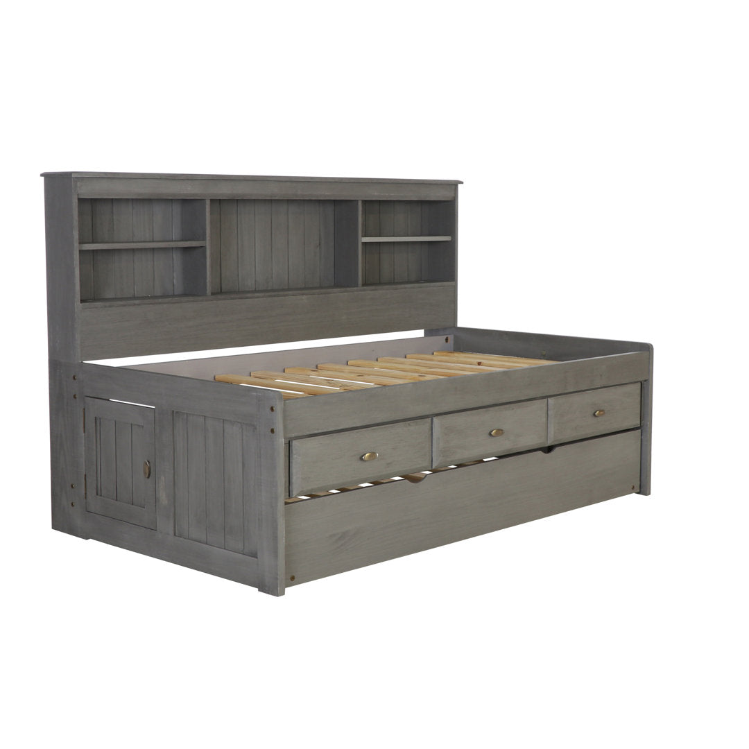 Beckford 3 Drawer Solid Wood Daybed with Bookcase by Viv + Rae Viv + Rae™ Bed Frame Color: Charcoal Size: Twin