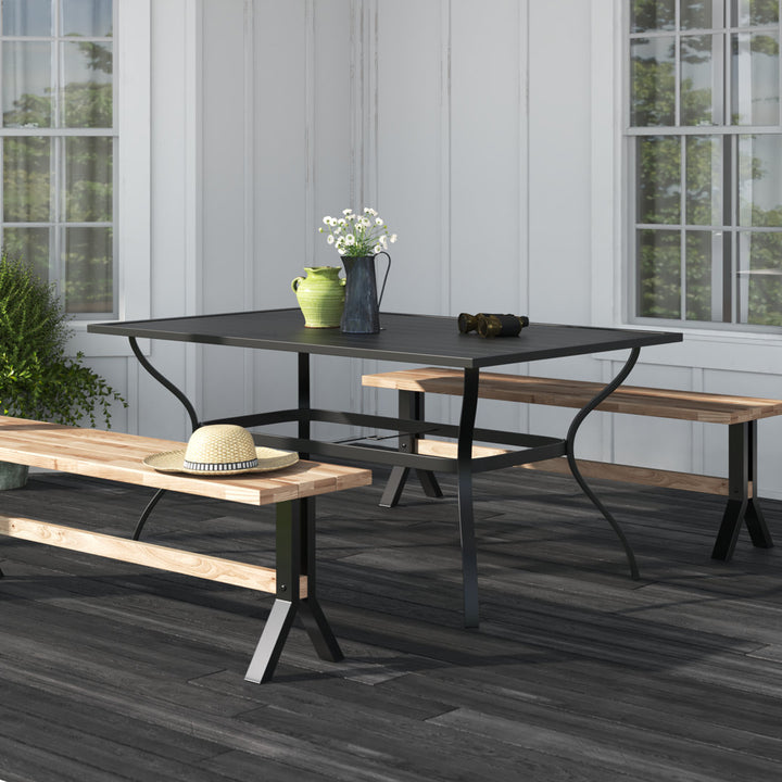 Alphild Metal Dining Table Lark Manor™