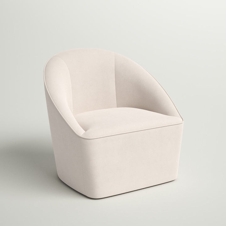 Gregory 31.9" W Polyester Swivel Barrel Chair Sand & Stable™ Fabric: Cream 100% Polyester