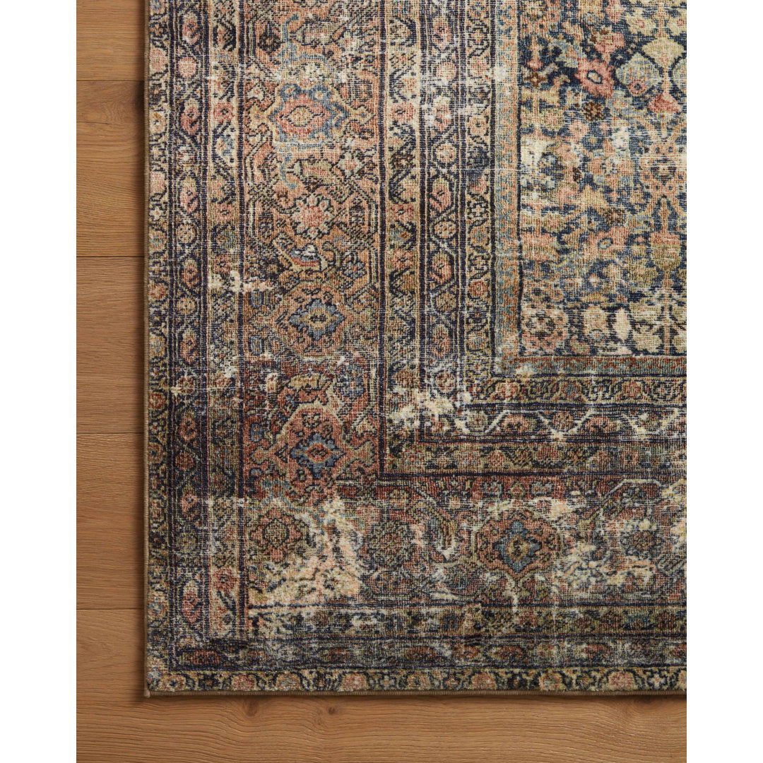 Amber Lewis x Loloi Morgan Denim/Multi Rug Amber Lewis x Loloi Rug Size: Runner 2'3" x 7'6"