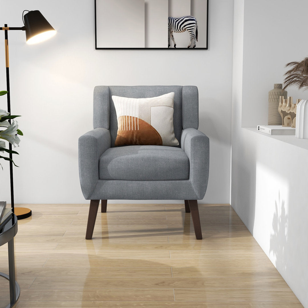 Jaqueze 28.6'' Wide Armchair George Oliver Fabric: Gray Linen Blend
