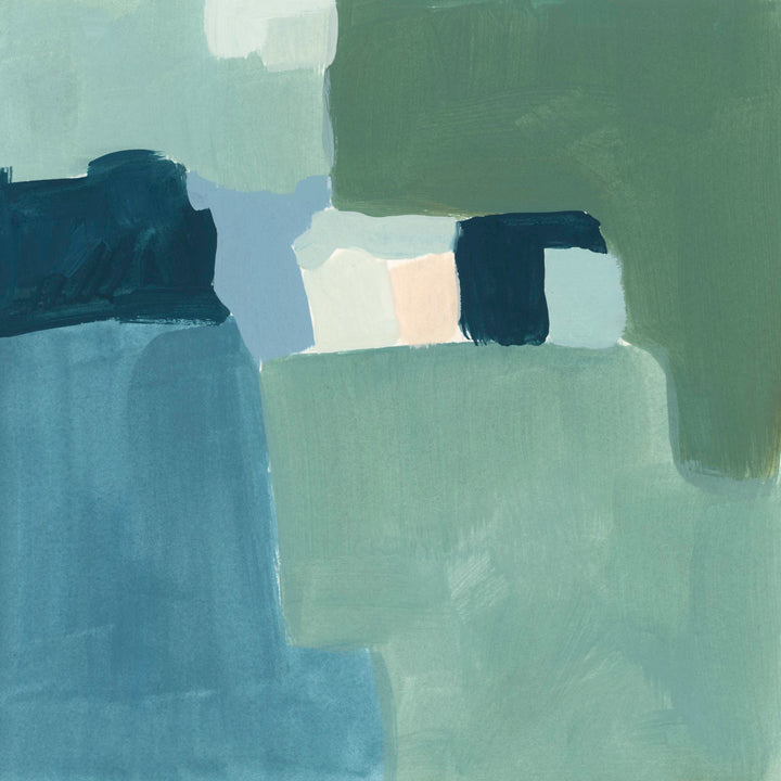 Teal and Sage II by Victoria Barnes - Wrapped Canvas Painting Orren Ellis Size: 36" H x 36" W
