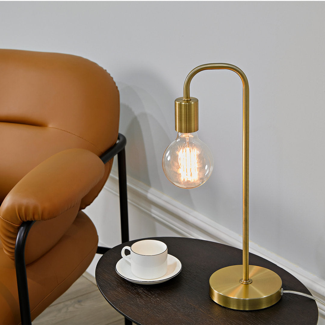 Kazutaka 18" Arched Lamp 17 Stories Base Color: Matte Brass
