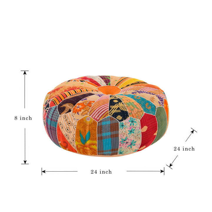 Trujillo Jowers 24'' Wide Round Abstract Pouf Ottoman Langley Street®