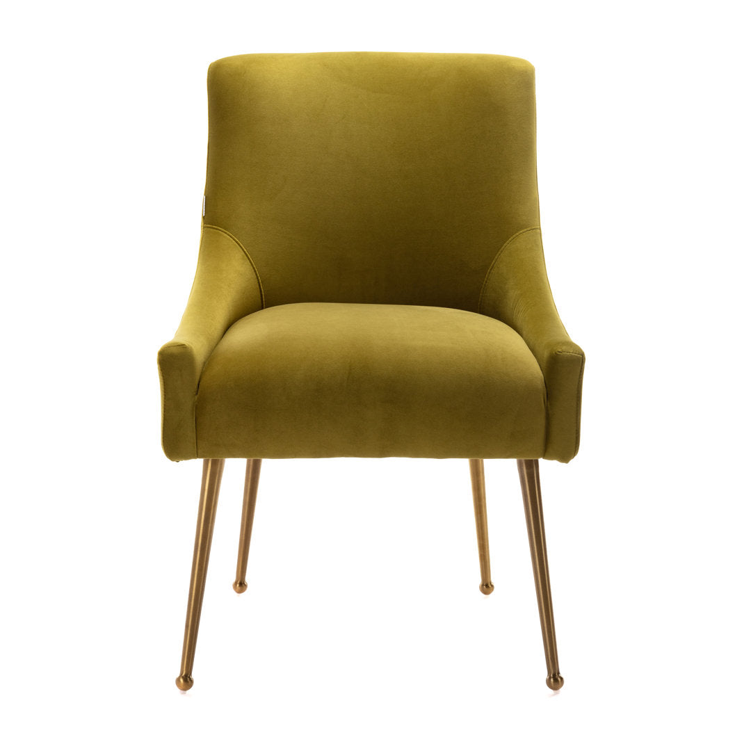 Surles Velvet Side Chair Everly Quinn Upholstery Color: Green