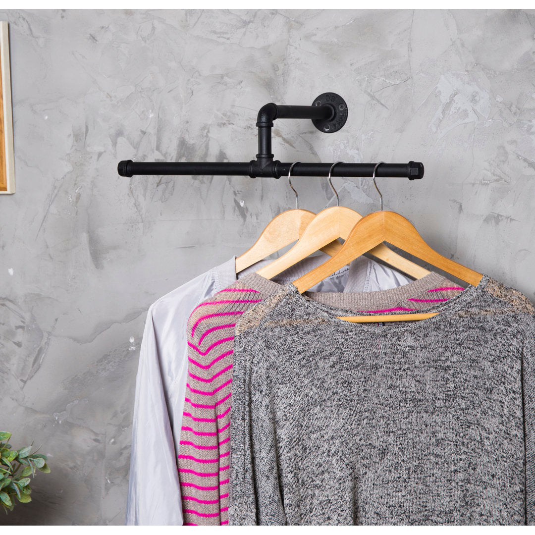 Wall-Mounted T-Bar Pipe Hanging Clothing Rack Symple Stuff