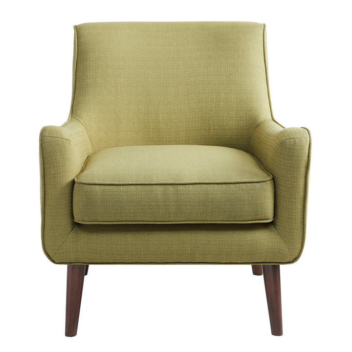 Oxford Mid-Century Accent Chairs with Espresso Finish Tapered Wood Legs and Removable cushion George Oliver Upholstery Color: Everly Pale Green