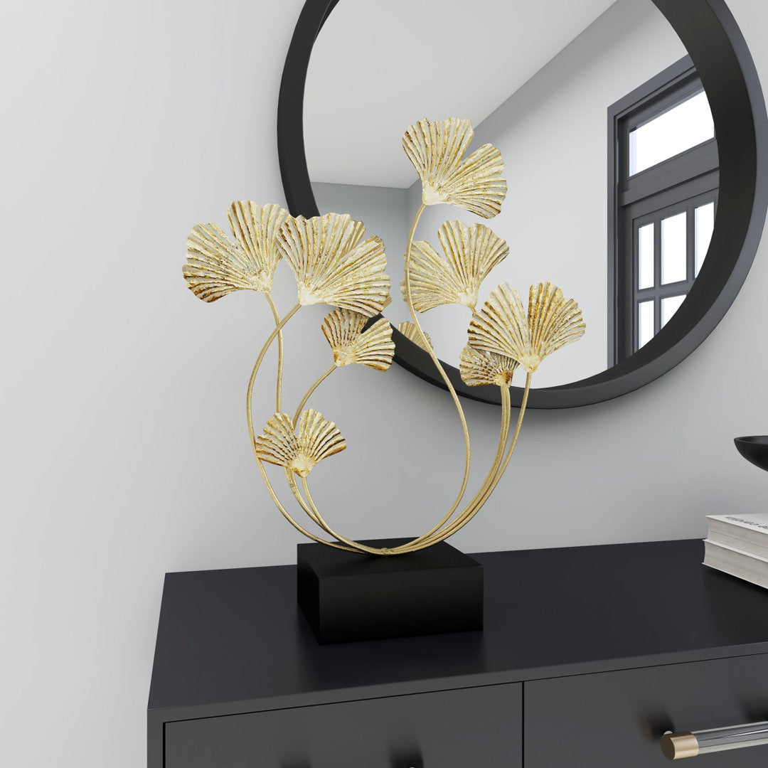 Metal Curved Floral Decorative Sculpture Mercer41