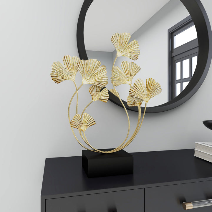 Metal Curved Floral Decorative Sculpture Mercer41