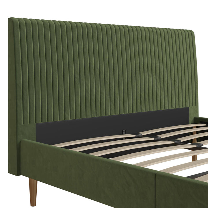 Daphne Upholstered Low Profile Platform Bed Mr. Kate Color: Olive Green Velvet Size: Full