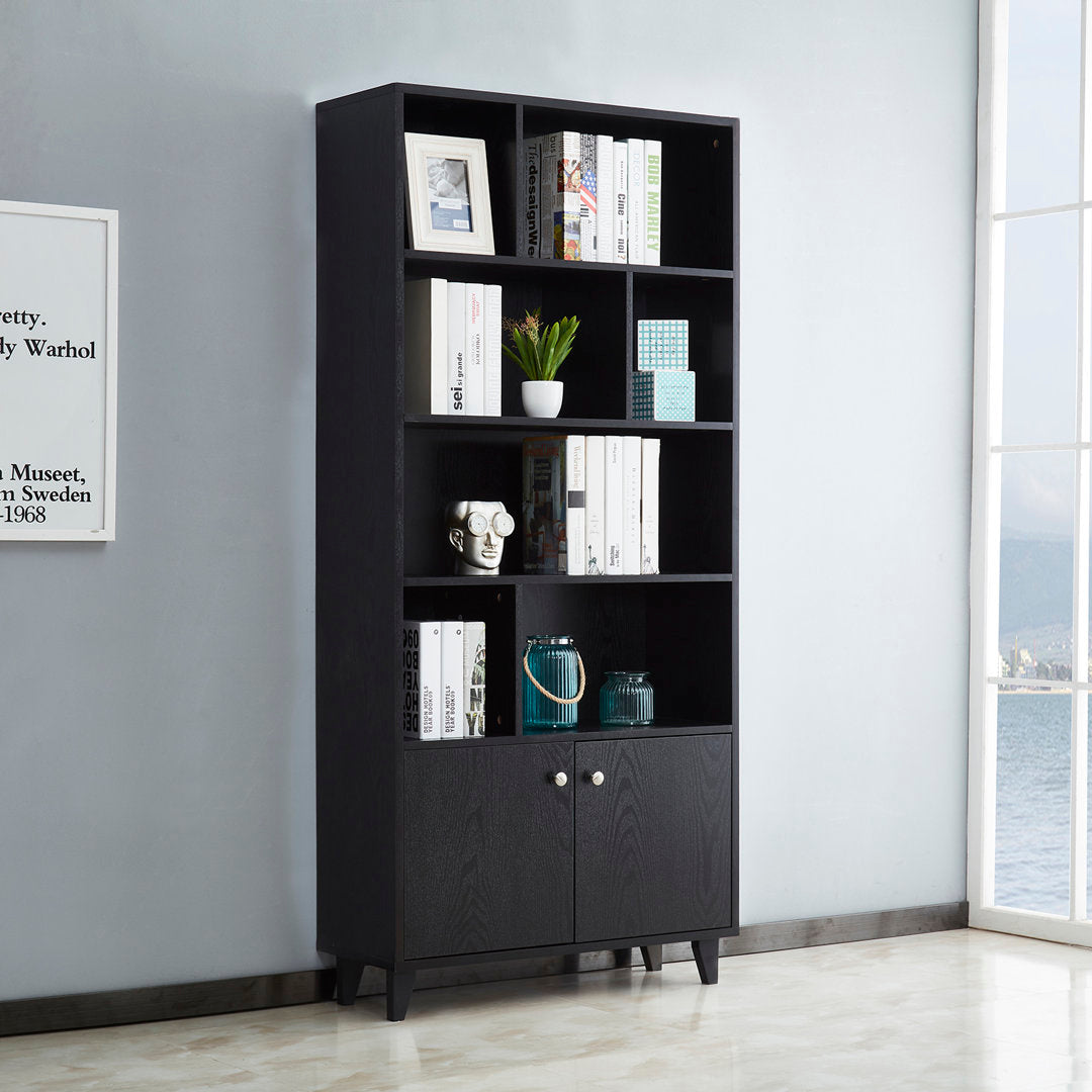 Rathore 68" H x 31.5" W Standard Bookcase Ebern Designs Color: Black