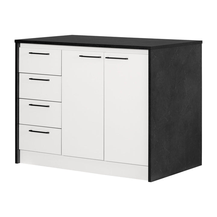 Myro 47.25'' Wide Kitchen Island South Shore Base Finish: Black