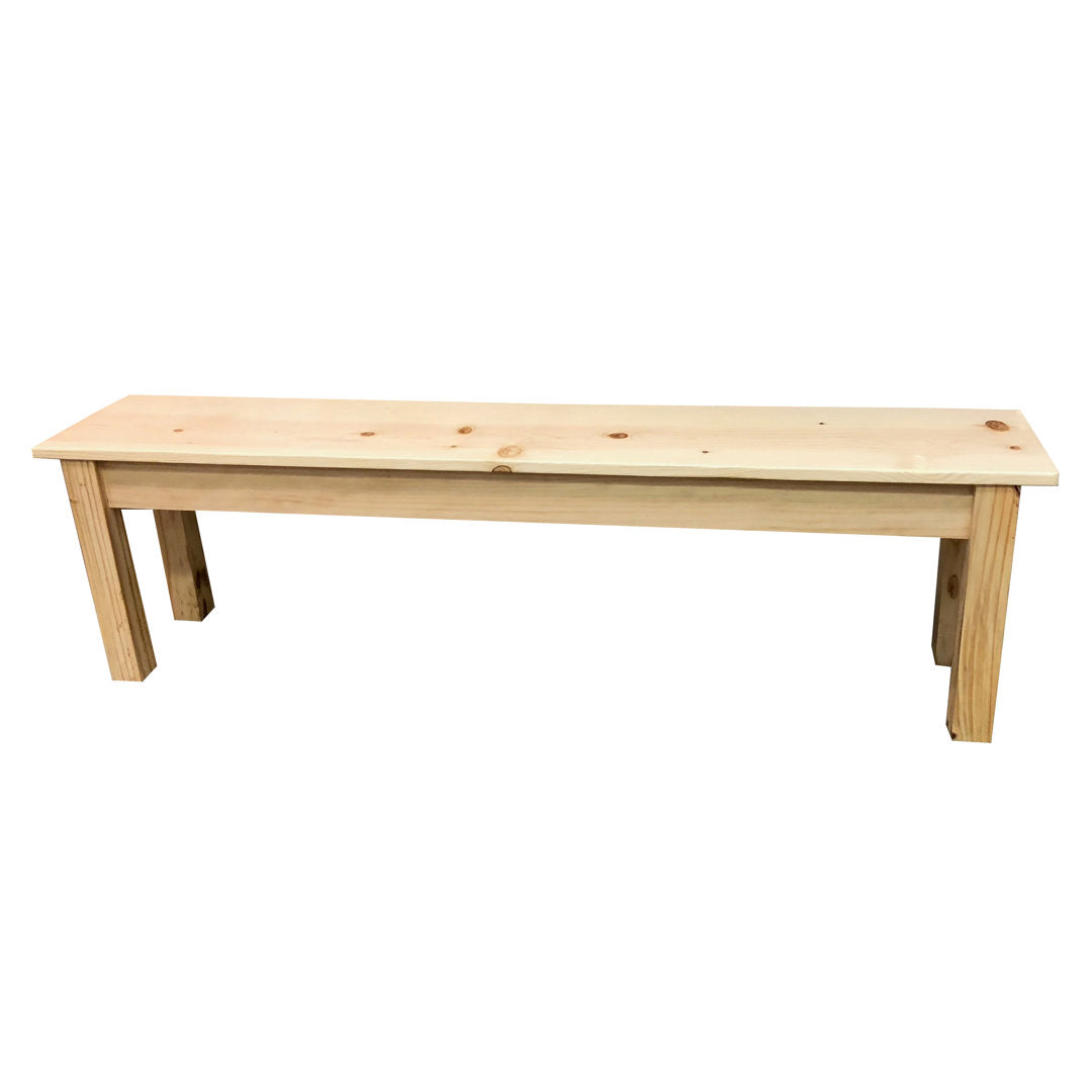 Hannan Wood Bench Highland Dunes Size: 17" H x 66" W x 12" D