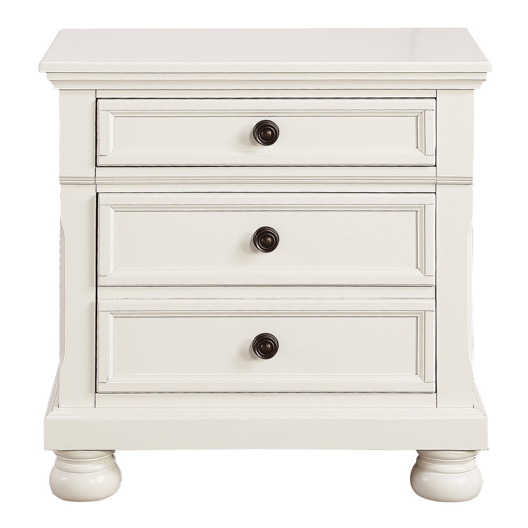 Bade 3 - Drawer Nightstand Beachcrest Home™ Color: White
