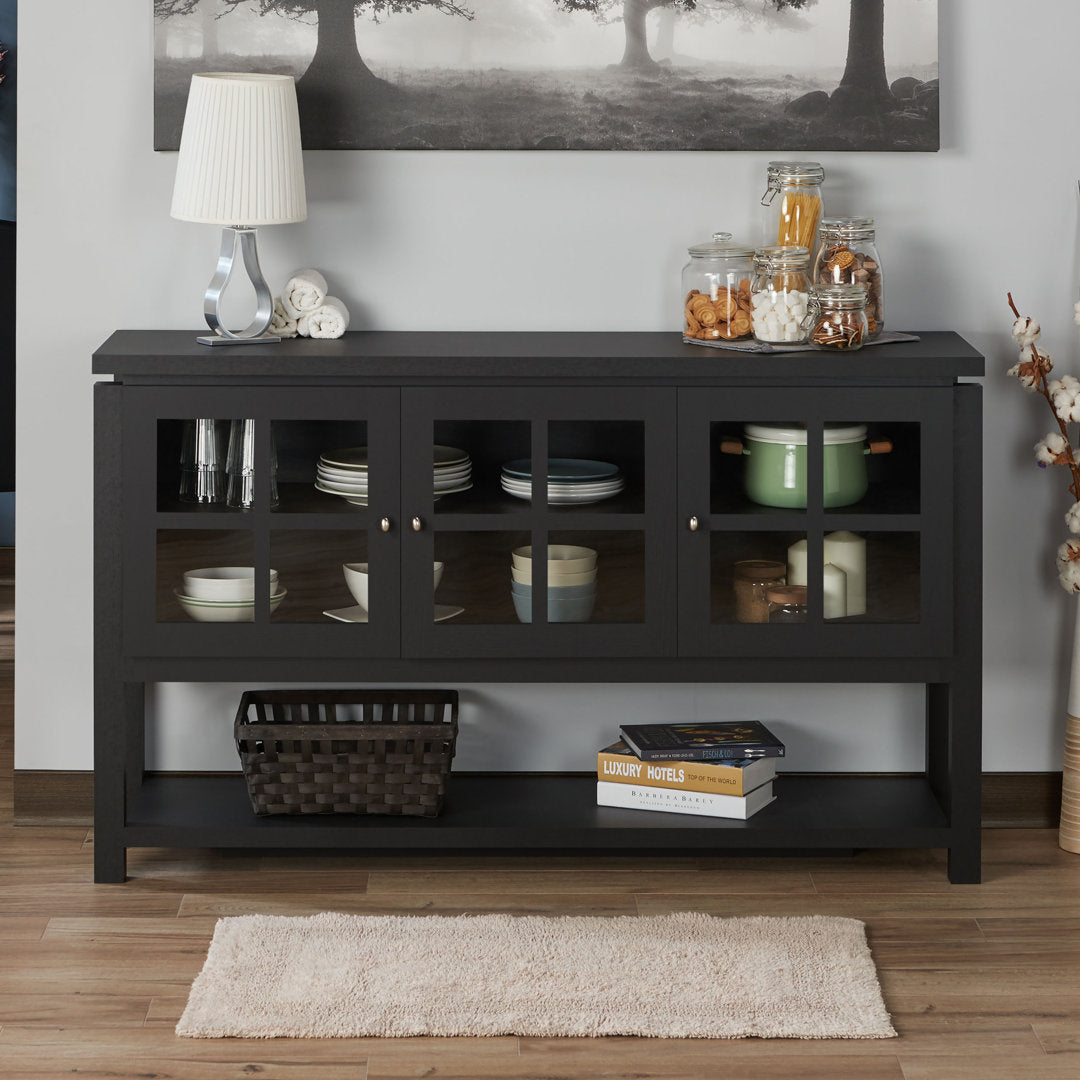 Tyndalls Park Turcotte 59" Wide Buffet Table Laurel Foundry Modern Farmhouse® Color: Black
