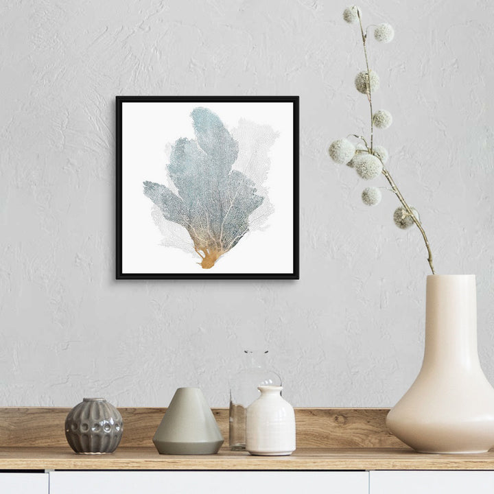 Delicate Coral II by Isabelle Z - Painting Print on Canvas Beachcrest Home™ Size: 14" H x 14" W x 1.75" D Format: Black Floater Framed Canvas