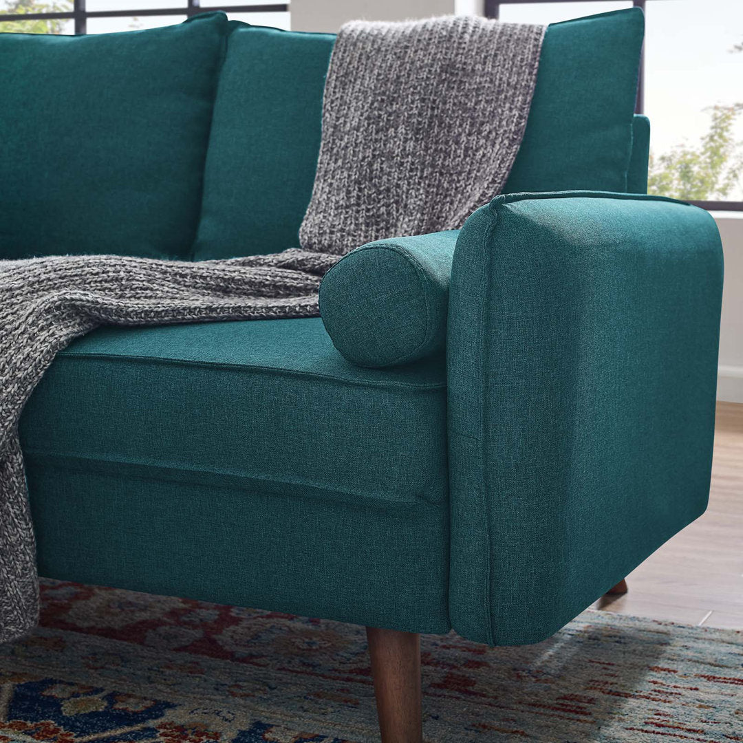 Modway Revive Upholstered Fabric Loveseat Modway Upholstery Color: Teal Plainweave