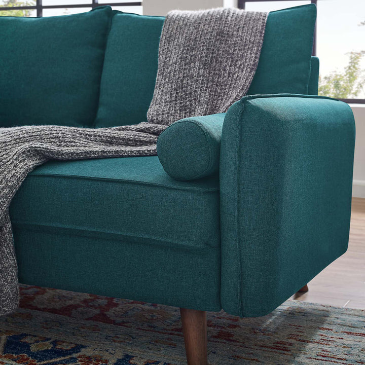 Modway Revive Upholstered Fabric Loveseat Modway Upholstery Color: Teal Plainweave