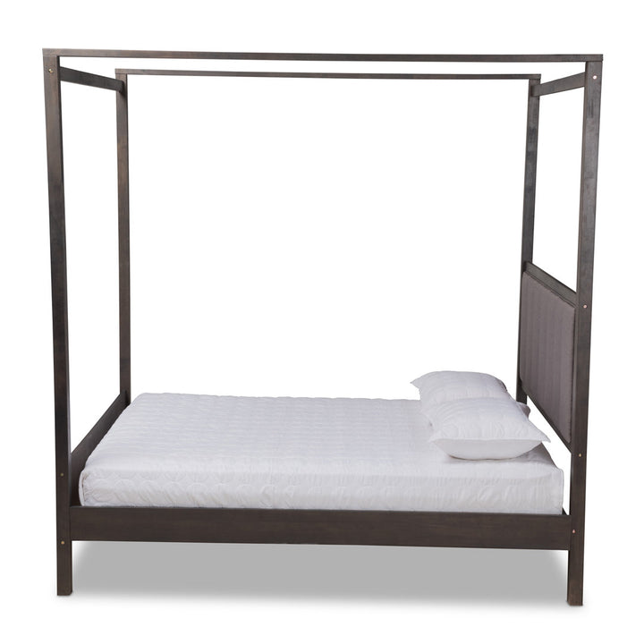 Carrillo Tufted Upholstered Canopy Bed Foundry Select Size: King