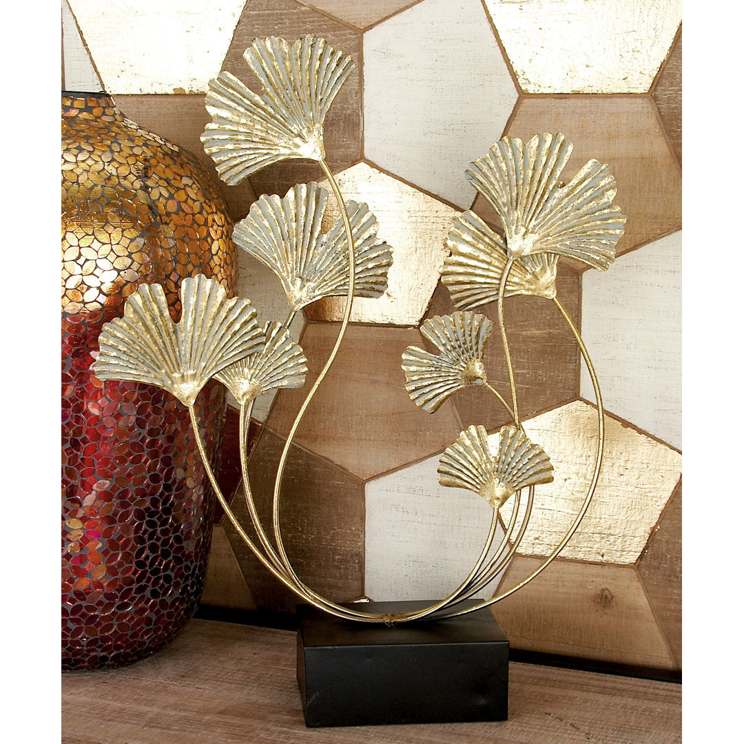 Metal Curved Floral Decorative Sculpture Mercer41