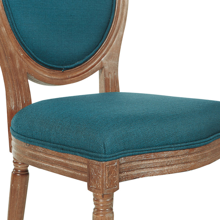 Haleigh King Louis Back Side Chair Ophelia & Co. Upholstery Color: Klein Azure