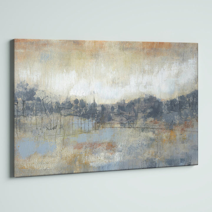 Cool Grey Horizon I - Wrapped Canvas Print Steelside™ Size: 32" H x 48" W