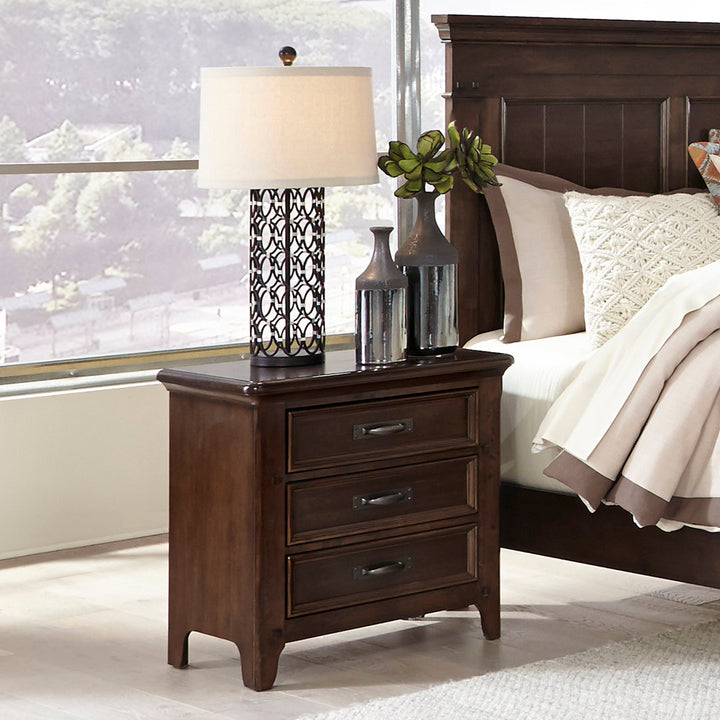 Chronister 3 - Drawer Nightstand in Brown Lark Manor™