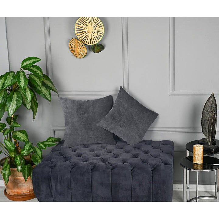 Velvet Throw Square Pillow Cover (Set of 2) Lilijan Home & Curtain Color: 67 Iron Size: 16" x 16"