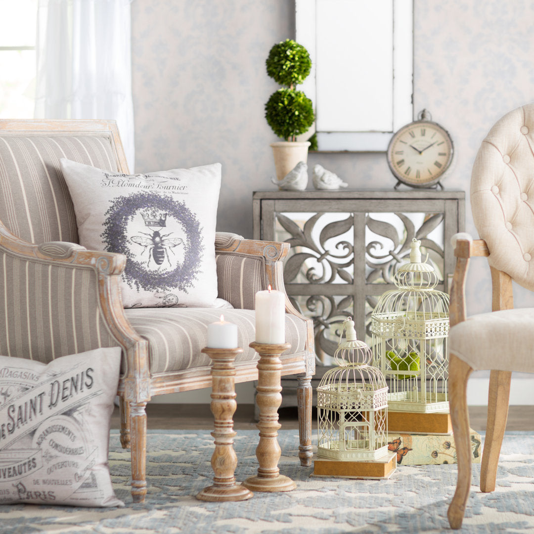 Rowena 29" Wide Armchair Birch Lane™ Fabric: Taupe Striped