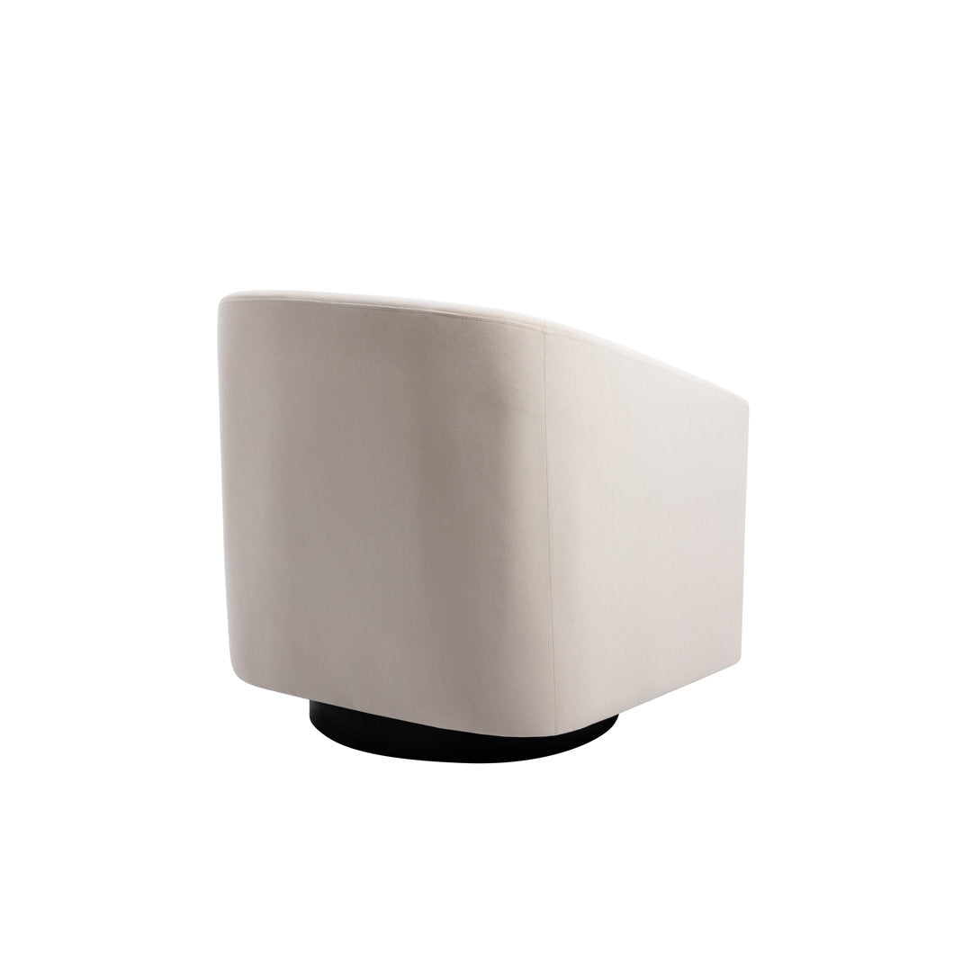 Aloisa 28.7" Wide Velvet Swivel Barrel Chair Etta Avenue™ Body Fabric: Cream Velvet