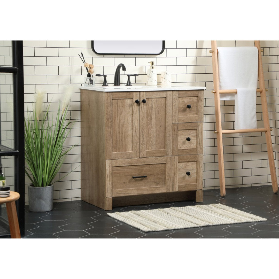 Melina 32" Single Bathroom Vanity Set Union Rustic Base Finish: Natural Oak