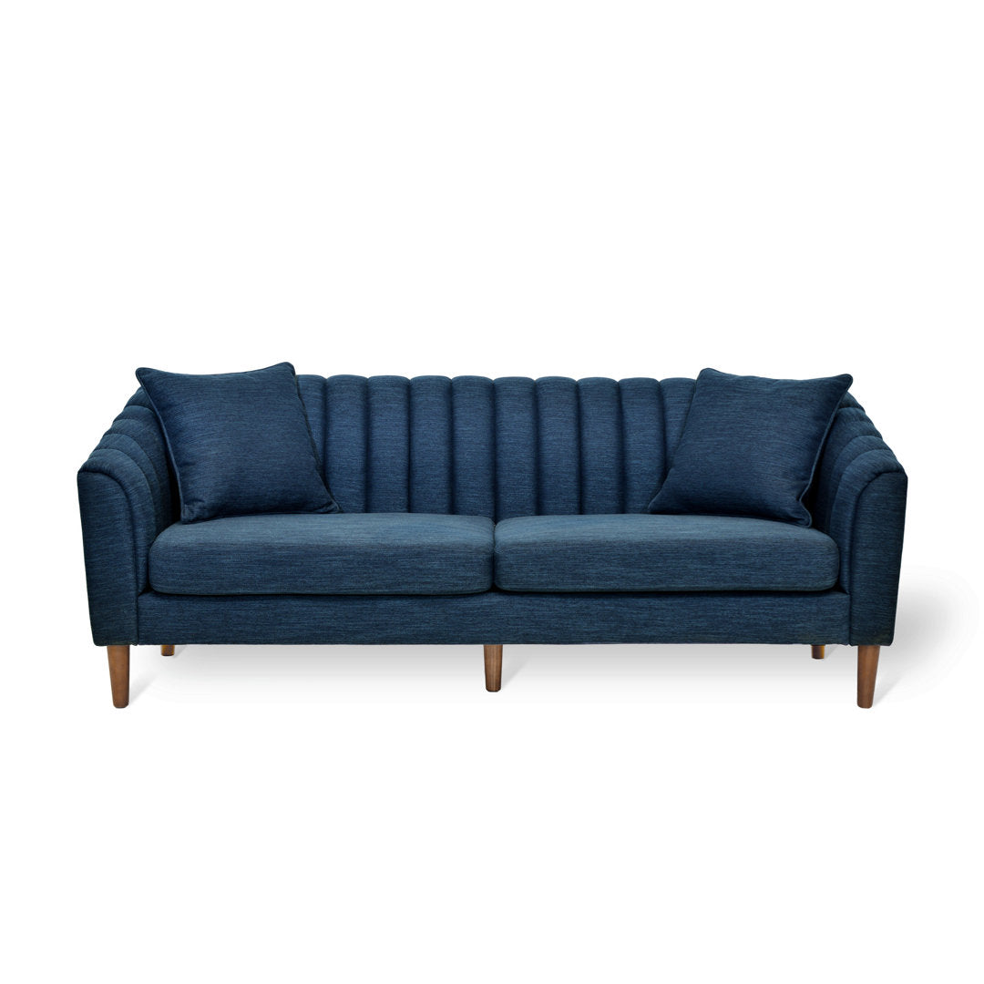 Lawson 84.5" Recessed Arm Sofa Kelly Clarkson Home Upholstery Color: Navy Blue 100% Polyester