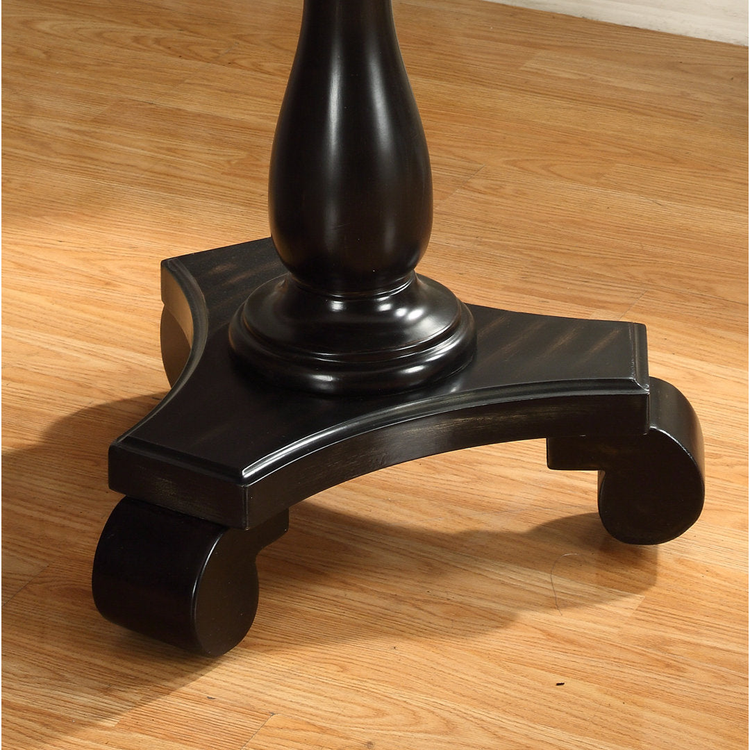 Annable Pedestal End Table Fleur De Lis Living Color: Black