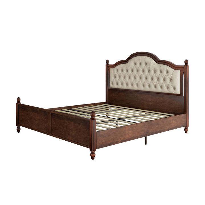 Amilio Upholstered Bed Solid Wood Platform Lark Manor™ Size: Queen