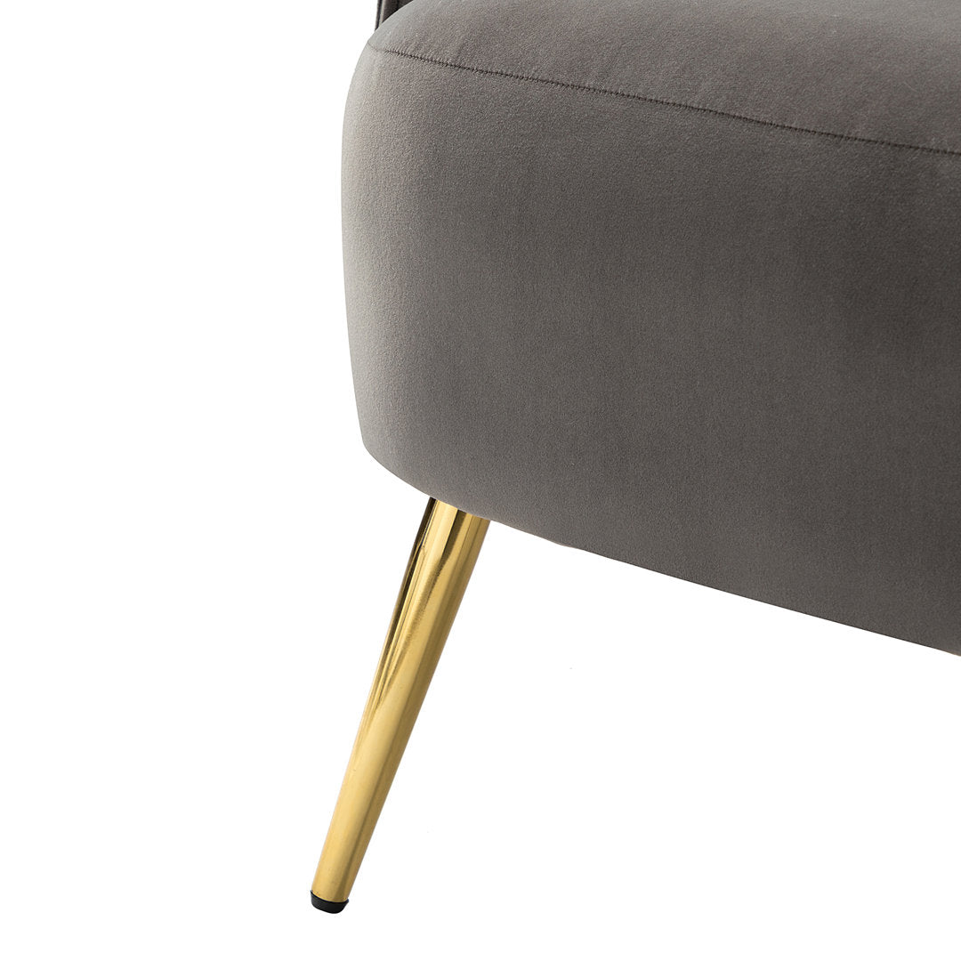 31'' Wide Barrel Chair (Set of 2) Everly Quinn Upholstery Color: Gray Velvet